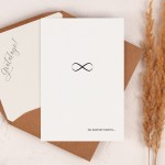 Minimalistyczna kartka ślubna na grubym papierze ze znakiem nieskończoności - Timeless